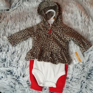 Girls Newborn 3pc leopard set